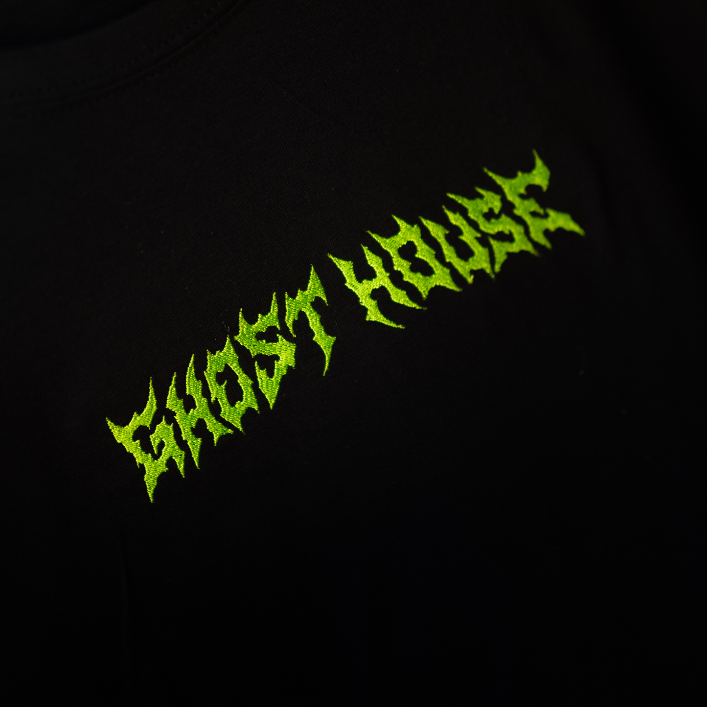"Metal" Embroidered Shirt - Neon Green